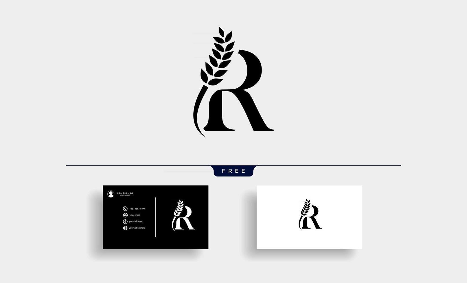 ilustração em vetor logotipo letra r trigo