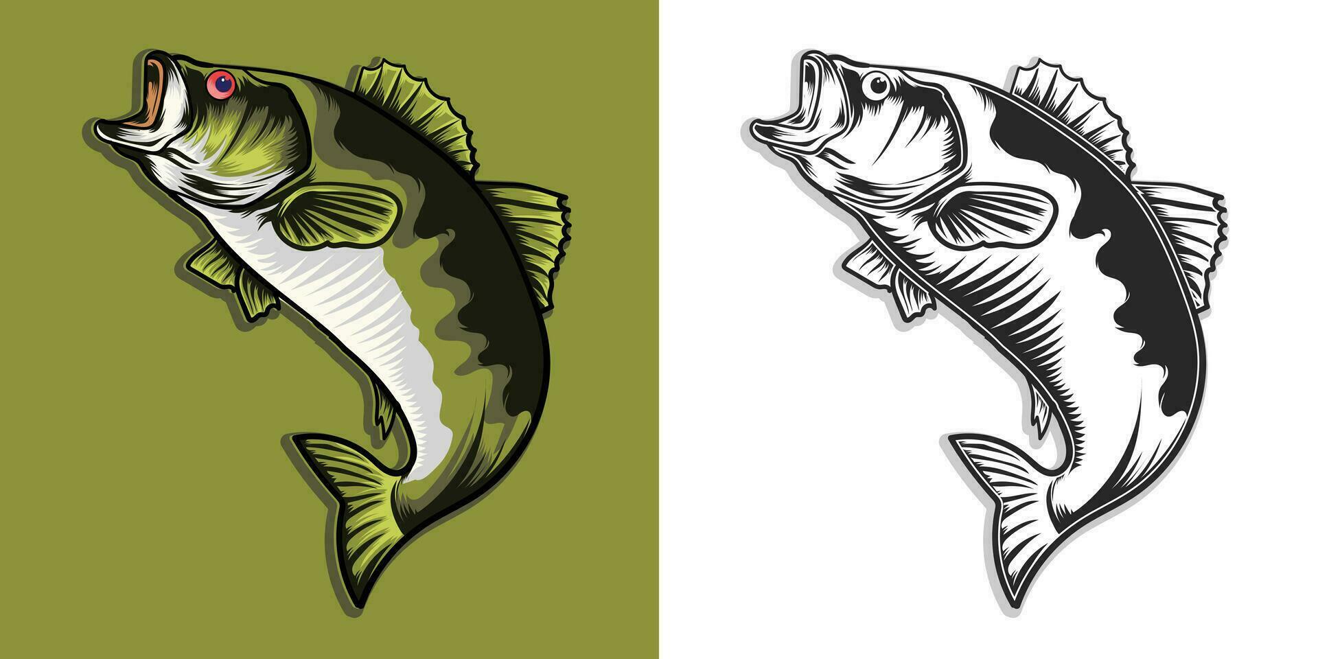 pulando grande graves peixe vetor Projeto ilustração estilo.