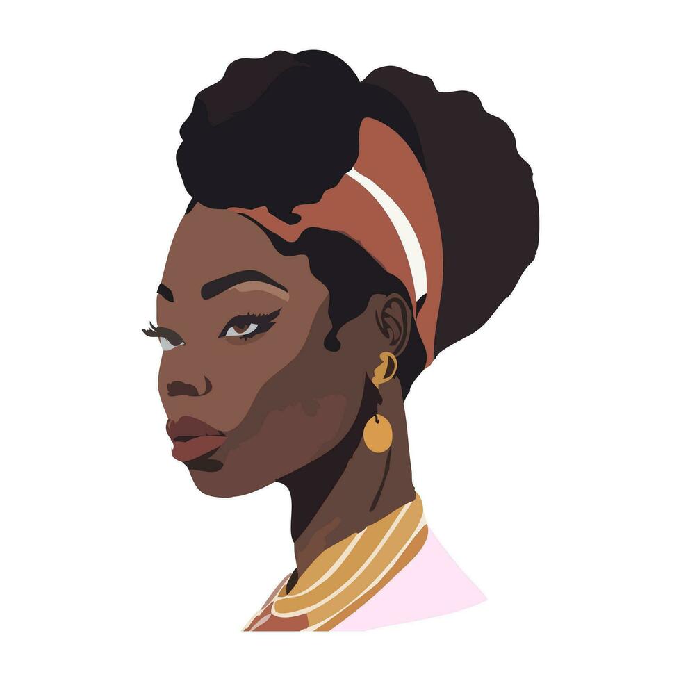 ilustração do africano americano jovem mulher vetor ilustração