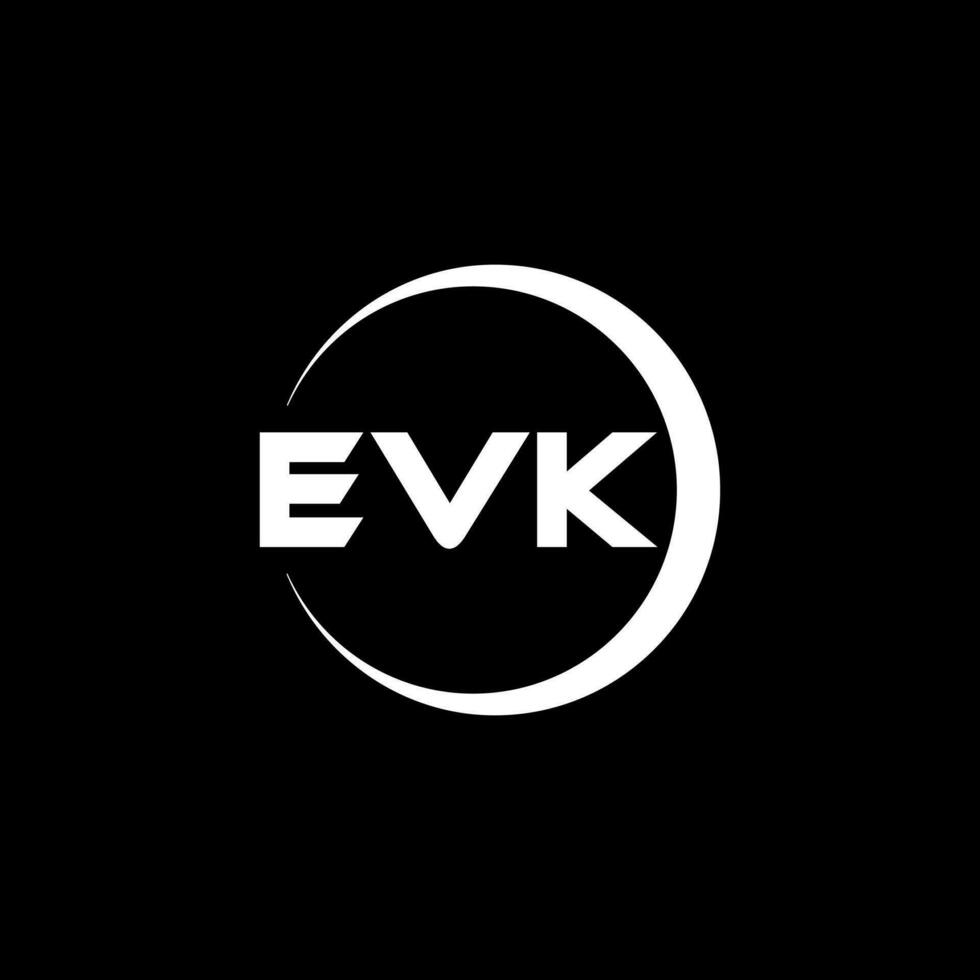 design de logotipo de carta evk na ilustração. logotipo vetorial, desenhos de caligrafia para logotipo, pôster, convite, etc. vetor