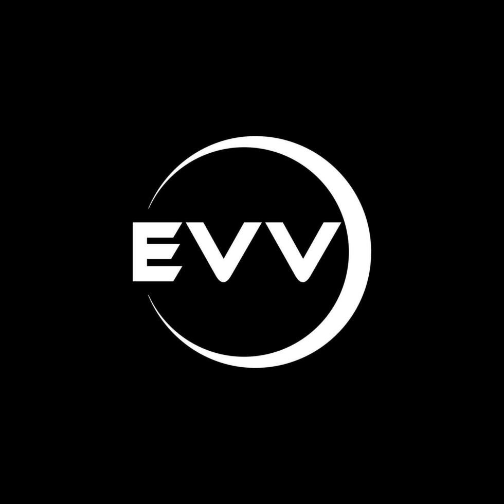 design de logotipo de carta evv na ilustração. logotipo vetorial, desenhos de caligrafia para logotipo, pôster, convite, etc. vetor
