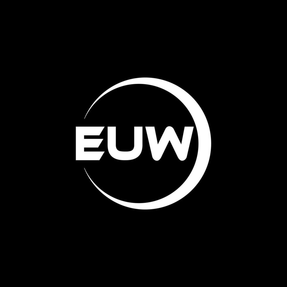 design de logotipo de carta euw na ilustração. logotipo vetorial, desenhos de caligrafia para logotipo, pôster, convite, etc. vetor