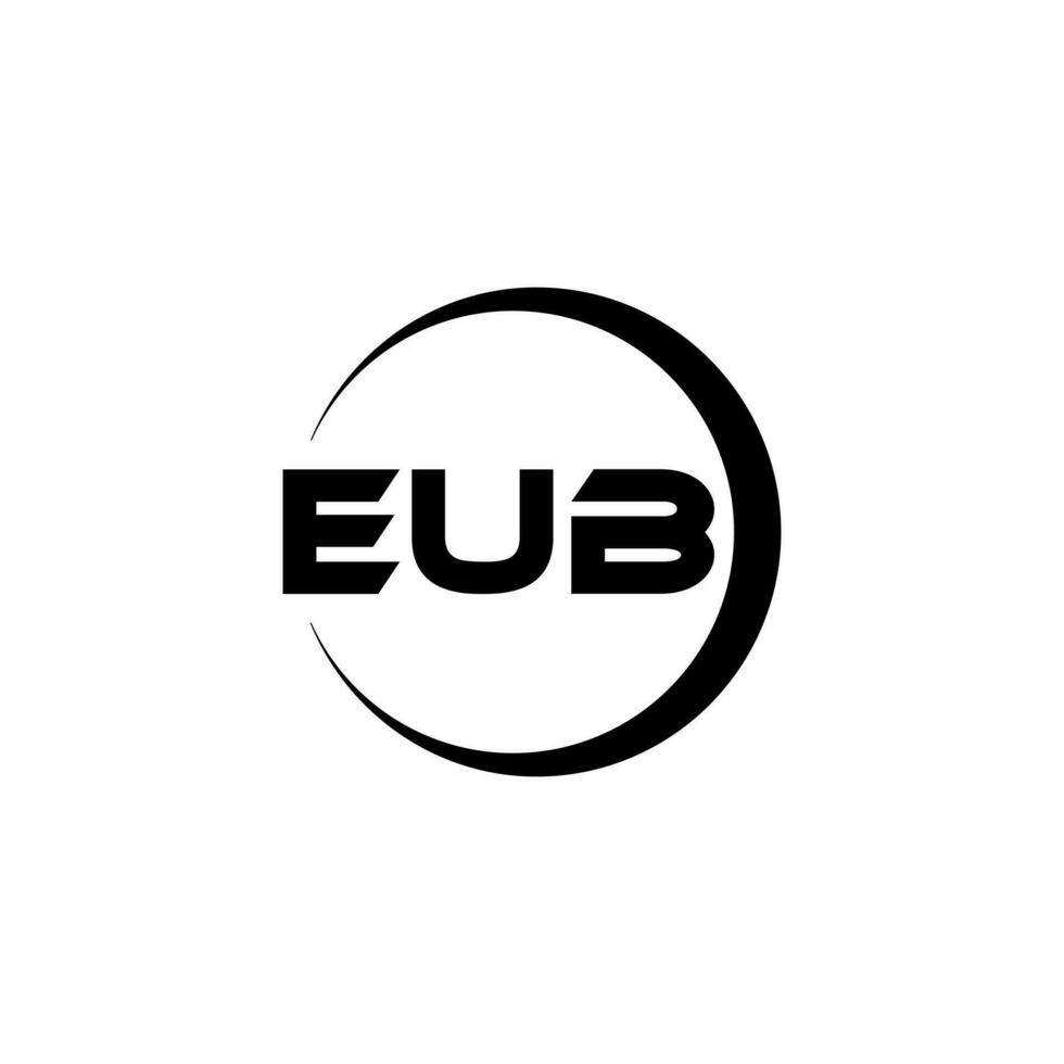 design de logotipo de carta eub na ilustração. logotipo vetorial, desenhos de caligrafia para logotipo, pôster, convite, etc. vetor