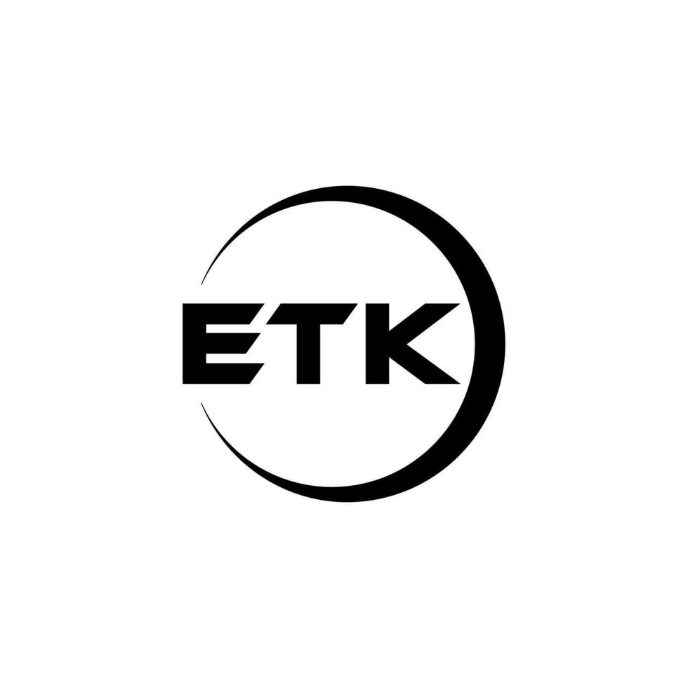 design de logotipo de carta etk na ilustração. logotipo vetorial, desenhos de caligrafia para logotipo, pôster, convite, etc. vetor