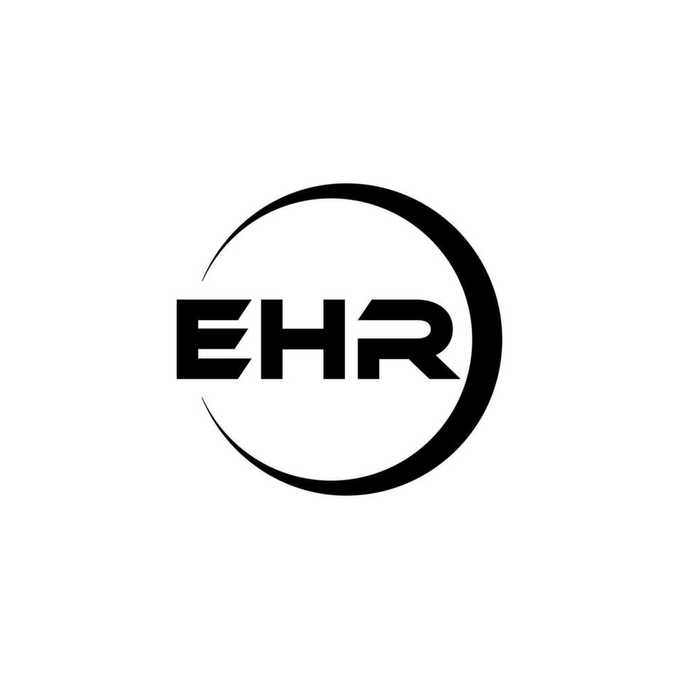 design de logotipo de carta ehr na ilustração. logotipo vetorial, desenhos de caligrafia para logotipo, pôster, convite, etc. vetor