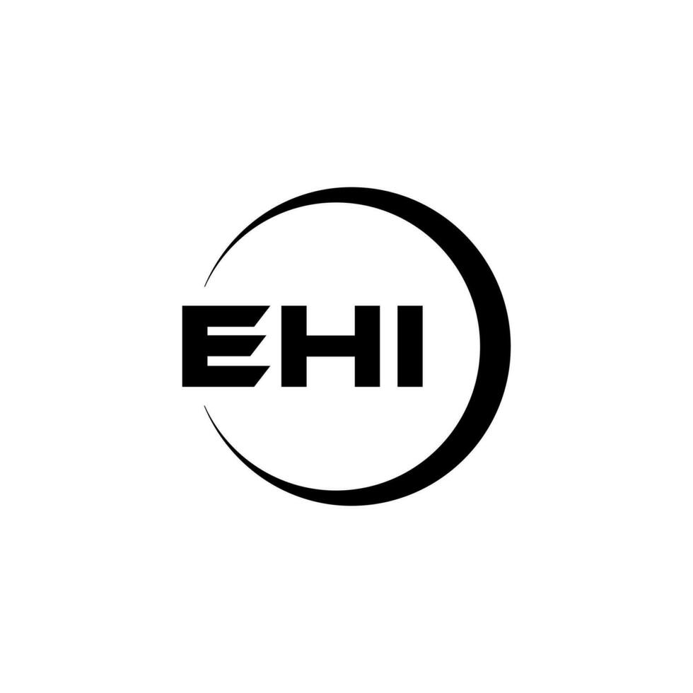 design de logotipo de carta ehi na ilustração. logotipo vetorial, desenhos de caligrafia para logotipo, pôster, convite, etc. vetor