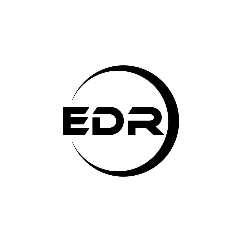 design de logotipo de carta edr na ilustração. logotipo vetorial, desenhos de caligrafia para logotipo, pôster, convite, etc. vetor