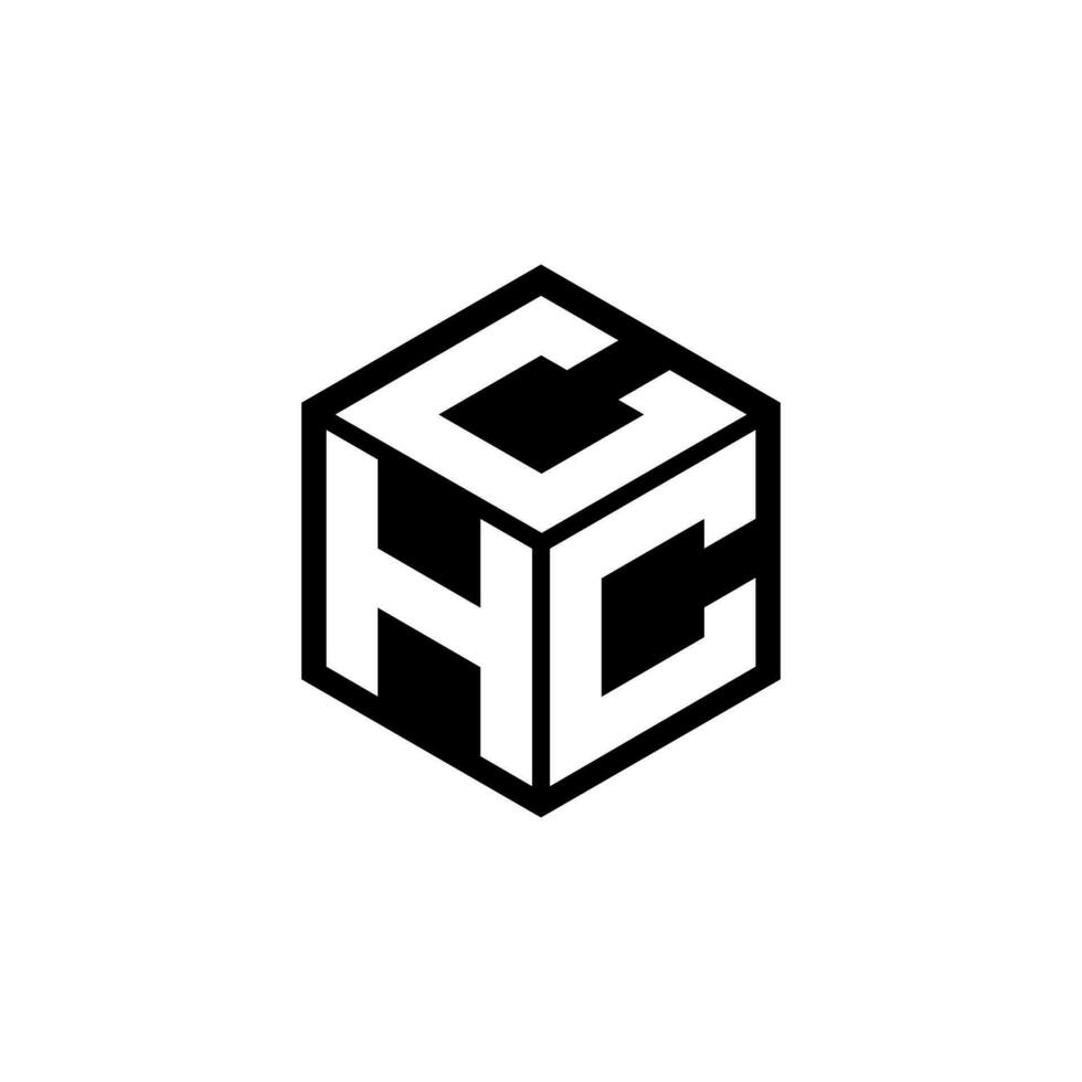 design de logotipo de carta hcc na ilustração. logotipo vetorial, desenhos de caligrafia para logotipo, pôster, convite, etc. vetor