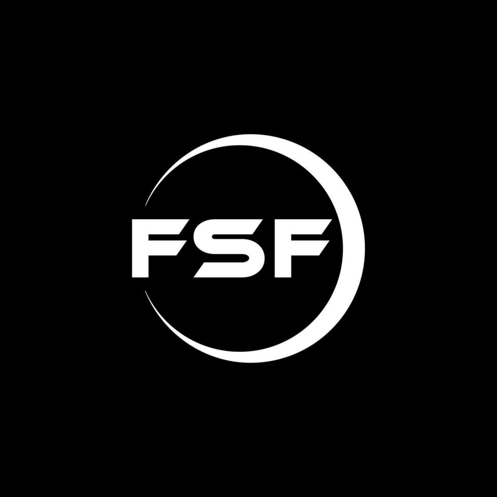 design de logotipo de carta fsf na ilustração. logotipo vetorial, desenhos de caligrafia para logotipo, pôster, convite, etc. vetor