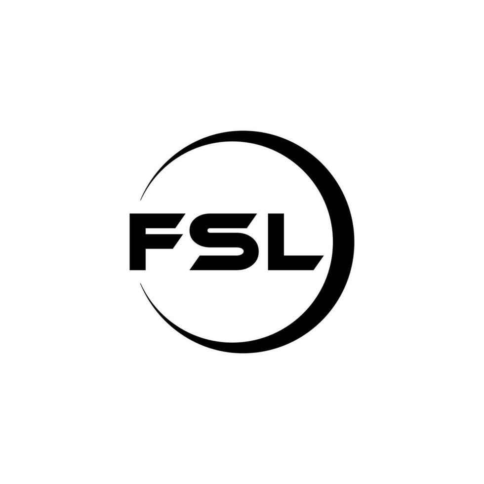 design de logotipo de carta fsl na ilustração. logotipo vetorial, desenhos de caligrafia para logotipo, pôster, convite, etc. vetor