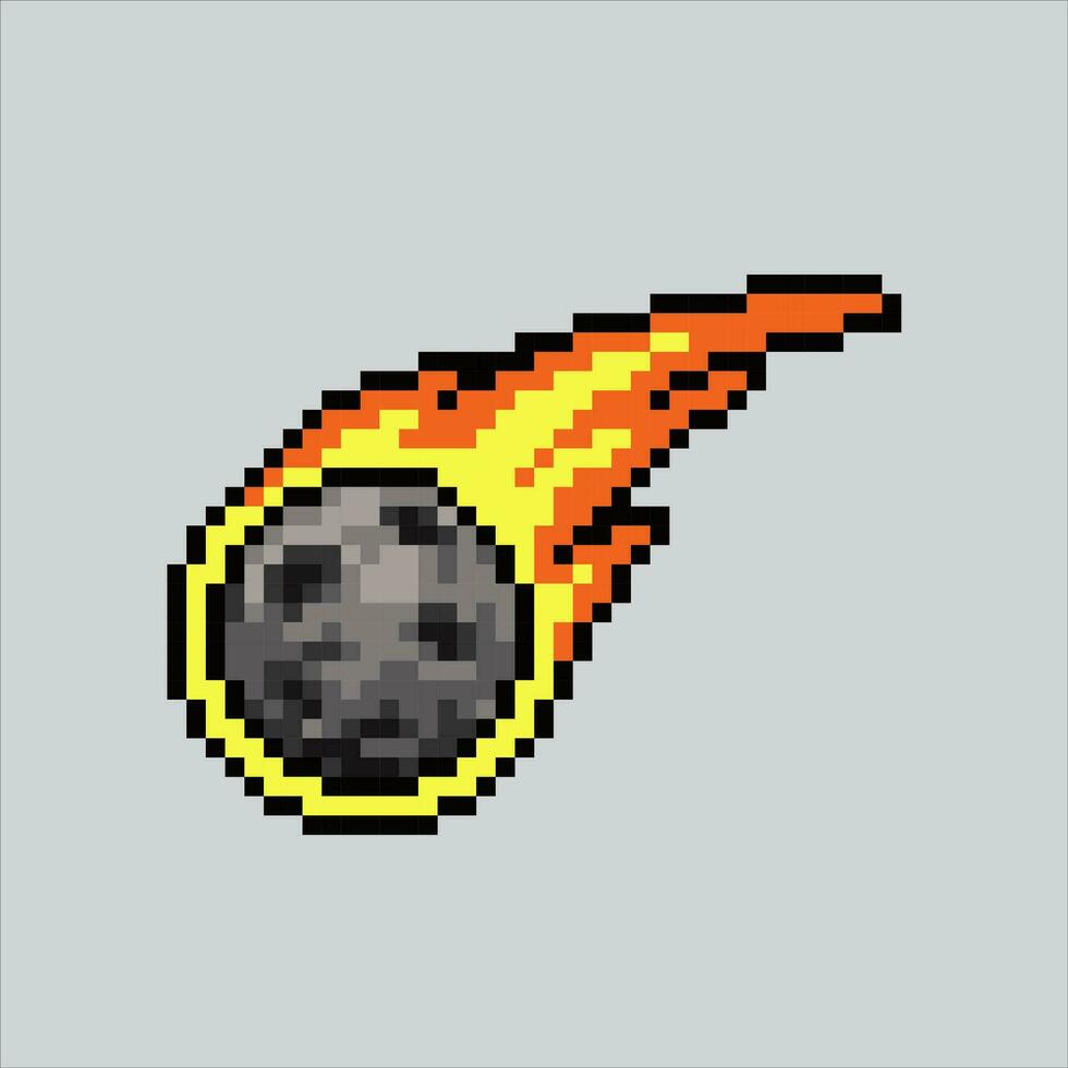 pixel arte ilustração meteoro. pixelizada meteoro. meteoro espaço ícone pixelizada para a pixel arte jogos e ícone para local na rede Internet e vídeo jogo. velho escola retrô. vetor