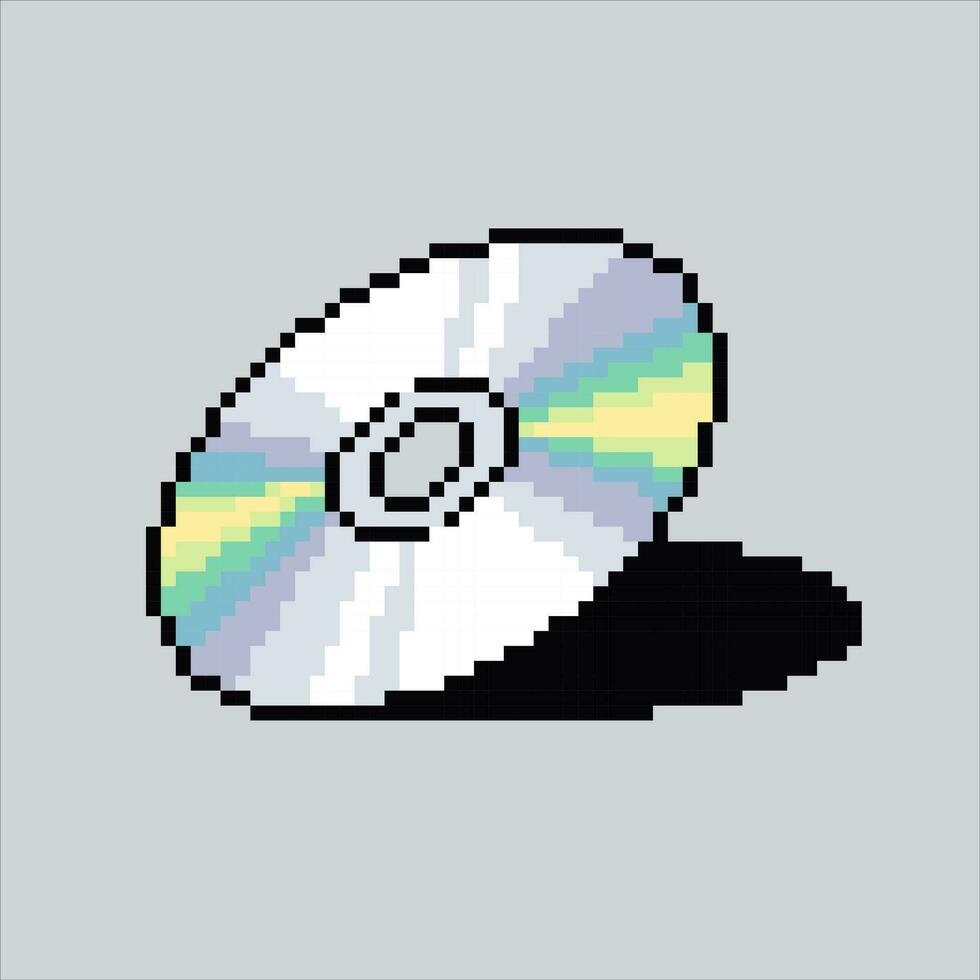 pixel arte ilustração CD disco. pixelizada disco. CD DVD ícone pixelizada para a pixel arte jogos e ícone para local na rede Internet e vídeo jogo. velho escola retrô. vetor