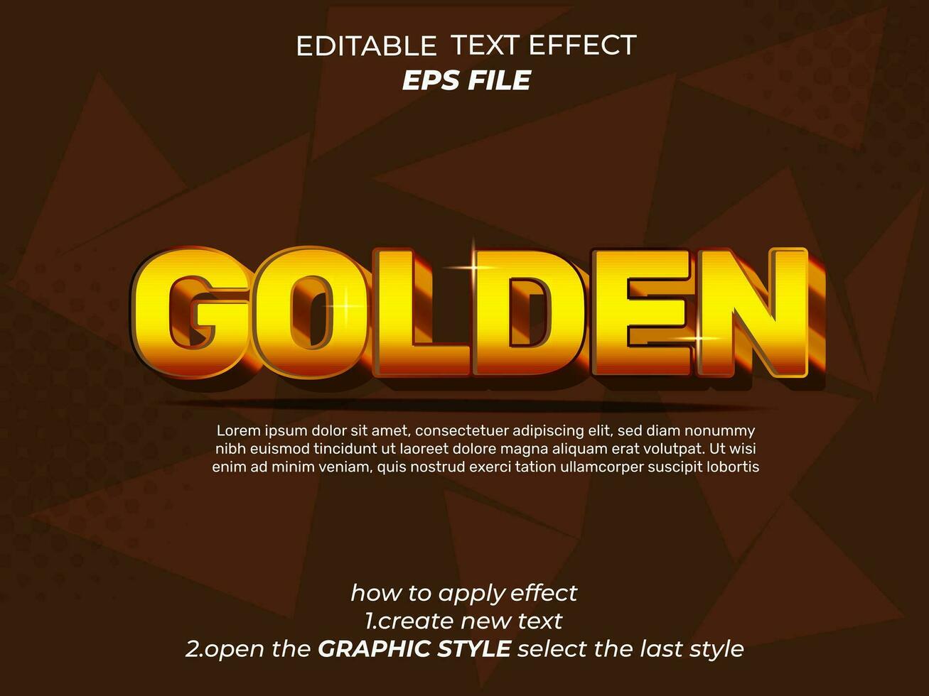 dourado texto efeito tipografia, 3d texto. vetor modelo