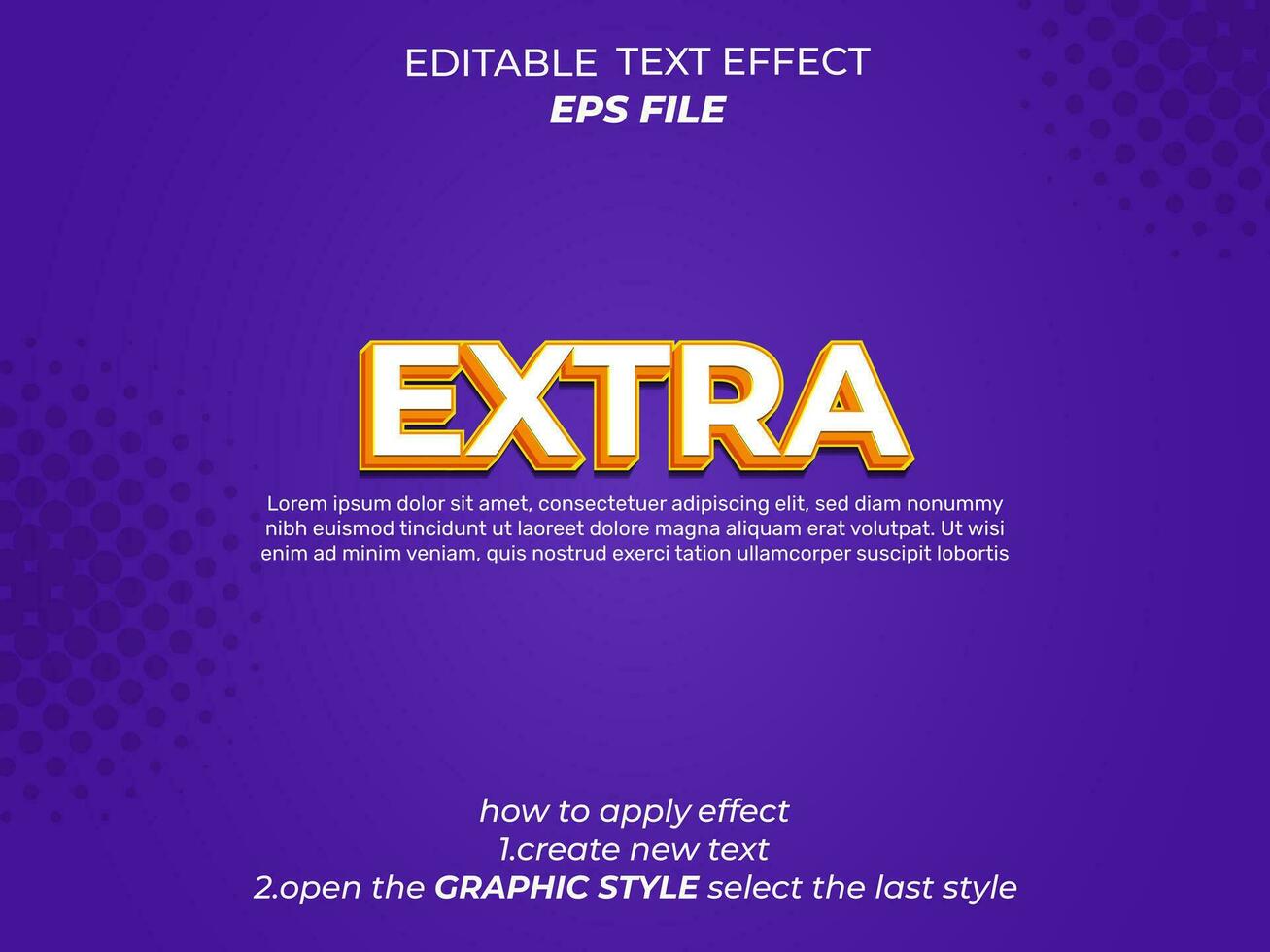 extra texto efeito, tipografia, 3d texto. vetor modelo