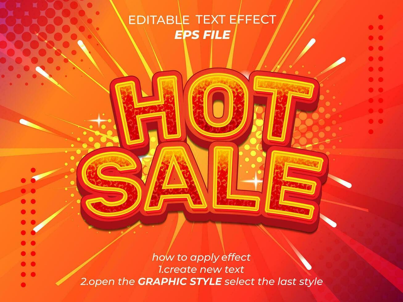 quente venda texto efeito, tipografia, 3d texto. vetor modelo