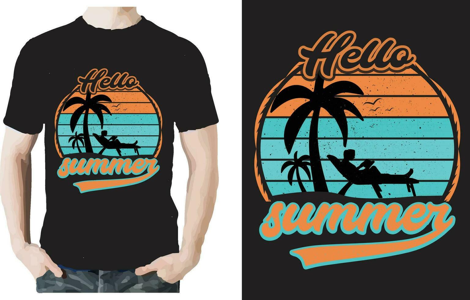 design de camiseta de verão vetor