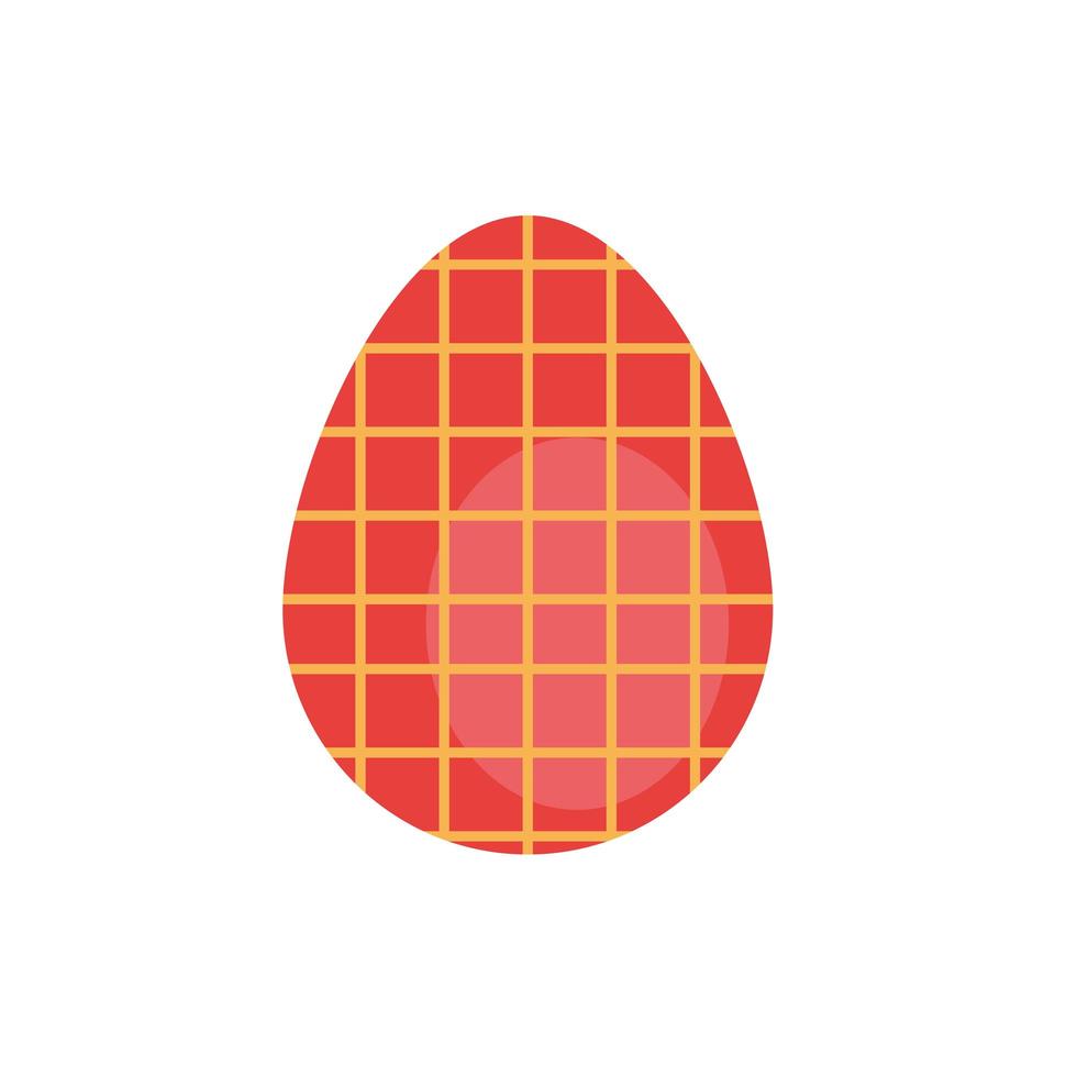 ovo de páscoa pintado em grade estilo plano vetor