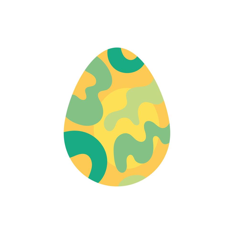 ovo de páscoa pintado com listras de ondas estilo plano vetor
