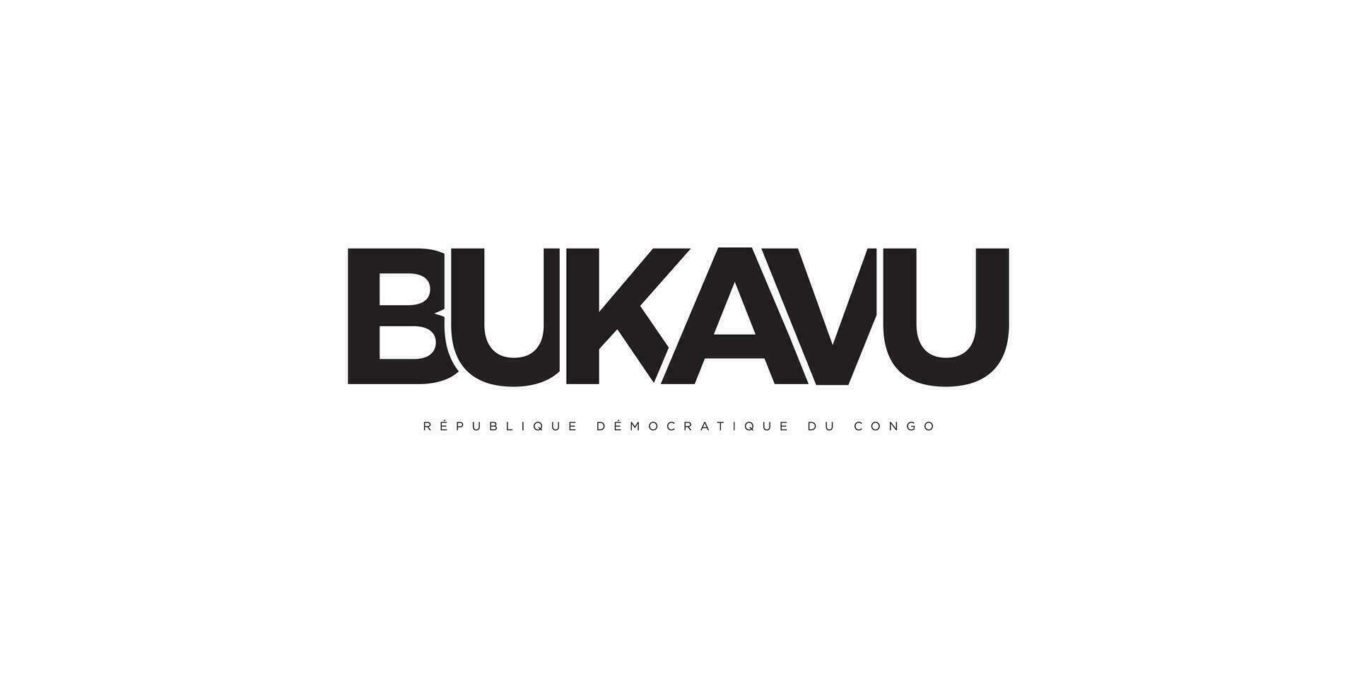 bukavu dentro a Congo emblema. a Projeto características uma geométrico estilo, vetor ilustração com negrito tipografia dentro uma moderno Fonte. a gráfico slogan rotulação.