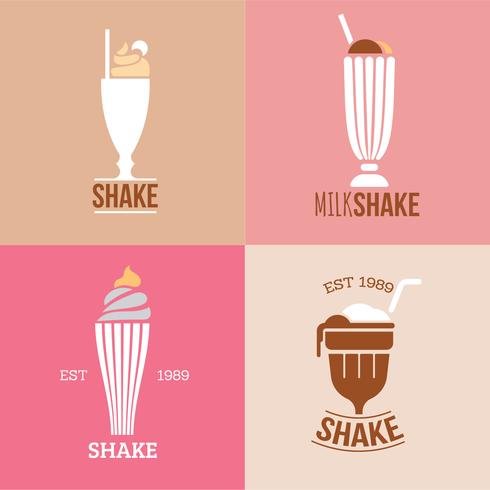 Bela coleção de logotipo de Milkshakes Diner vetor