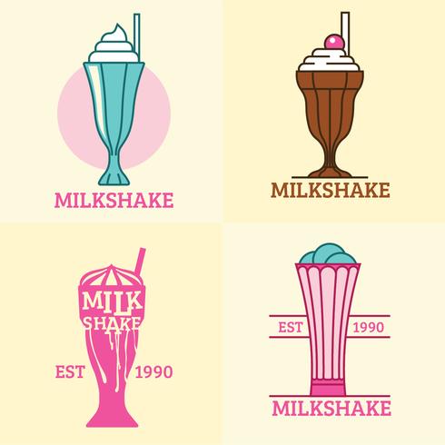 Conjunto de logotipo de Milkshakes Diner vetor