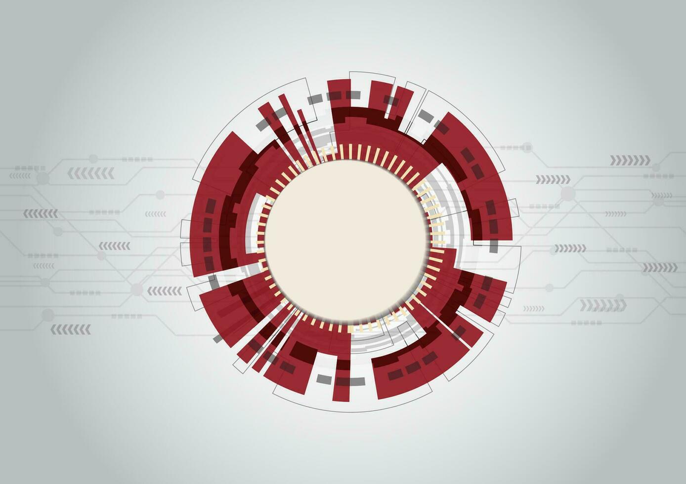 abstrato vermelho tecnologia fundo com vários elementos vetor