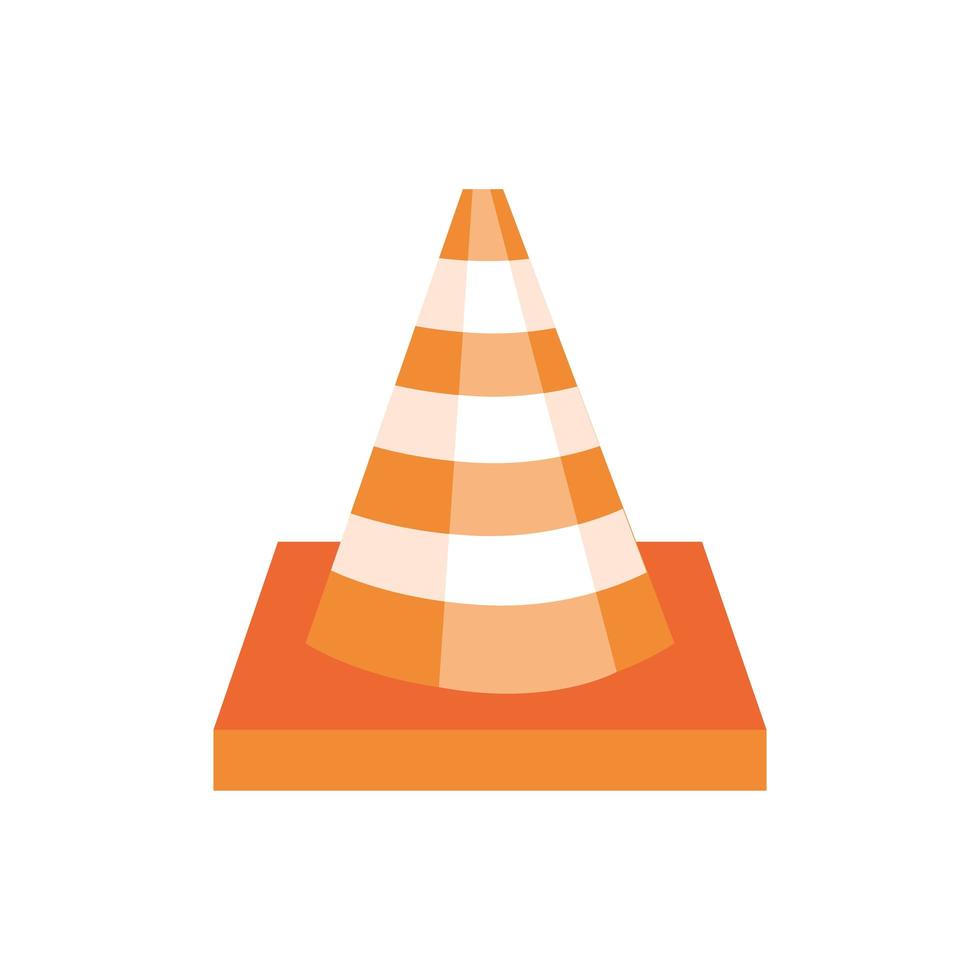 ícone de sinal de cone de tráfego isolado vetor