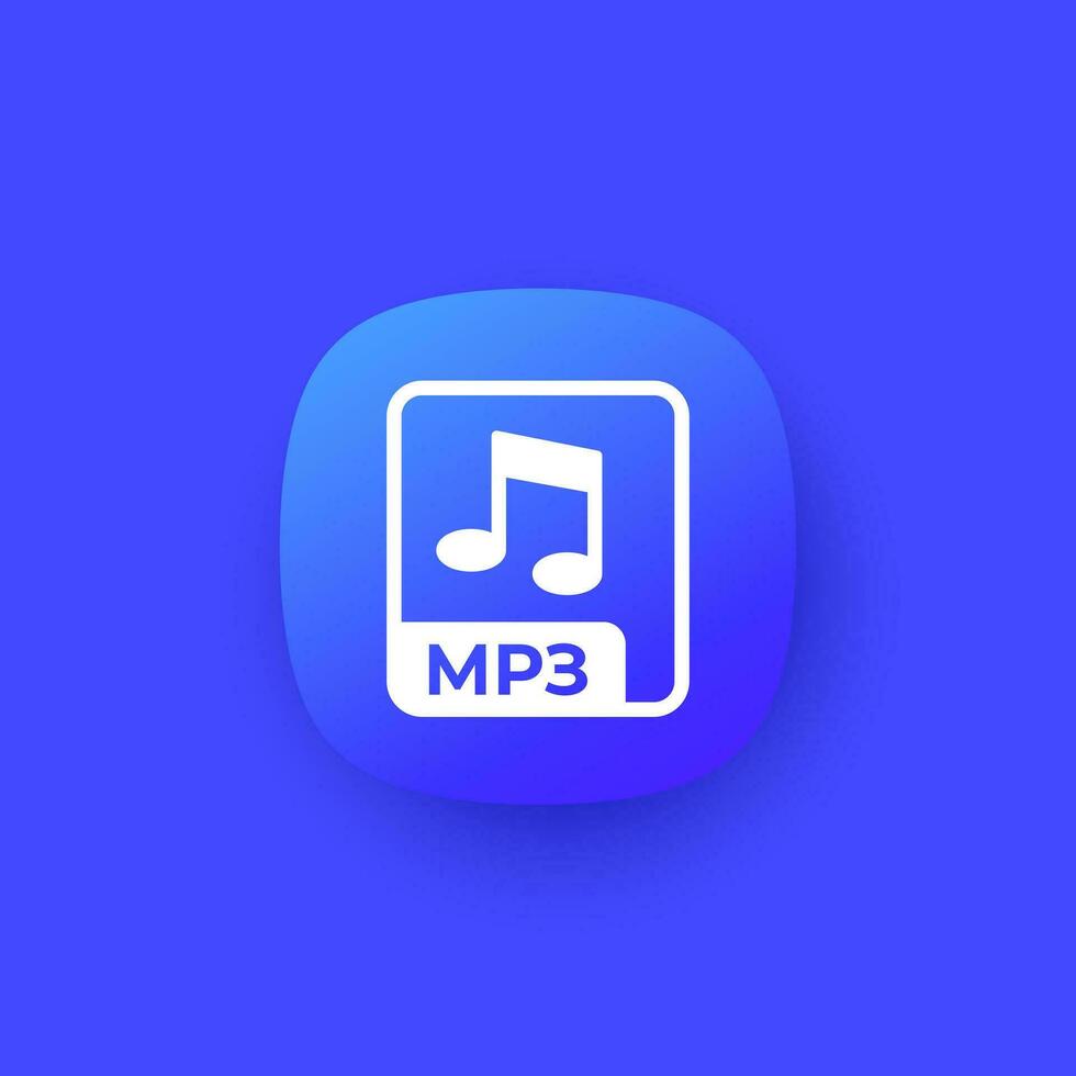 mp3 Arquivo ícone, com perdas audio formato vetor