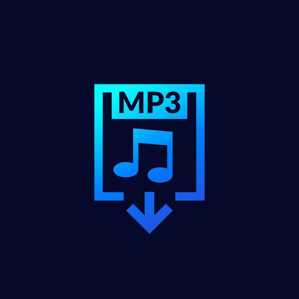 mp3 Arquivo baixar ícone para rede e apps vetor