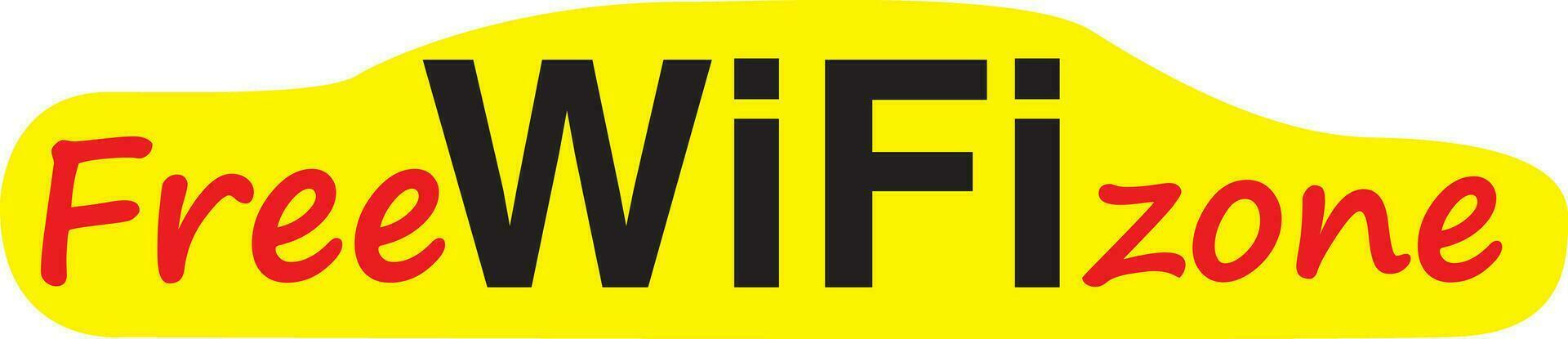 quadrinho livre Wi-fi zona placa em amarelo fundo. vetor