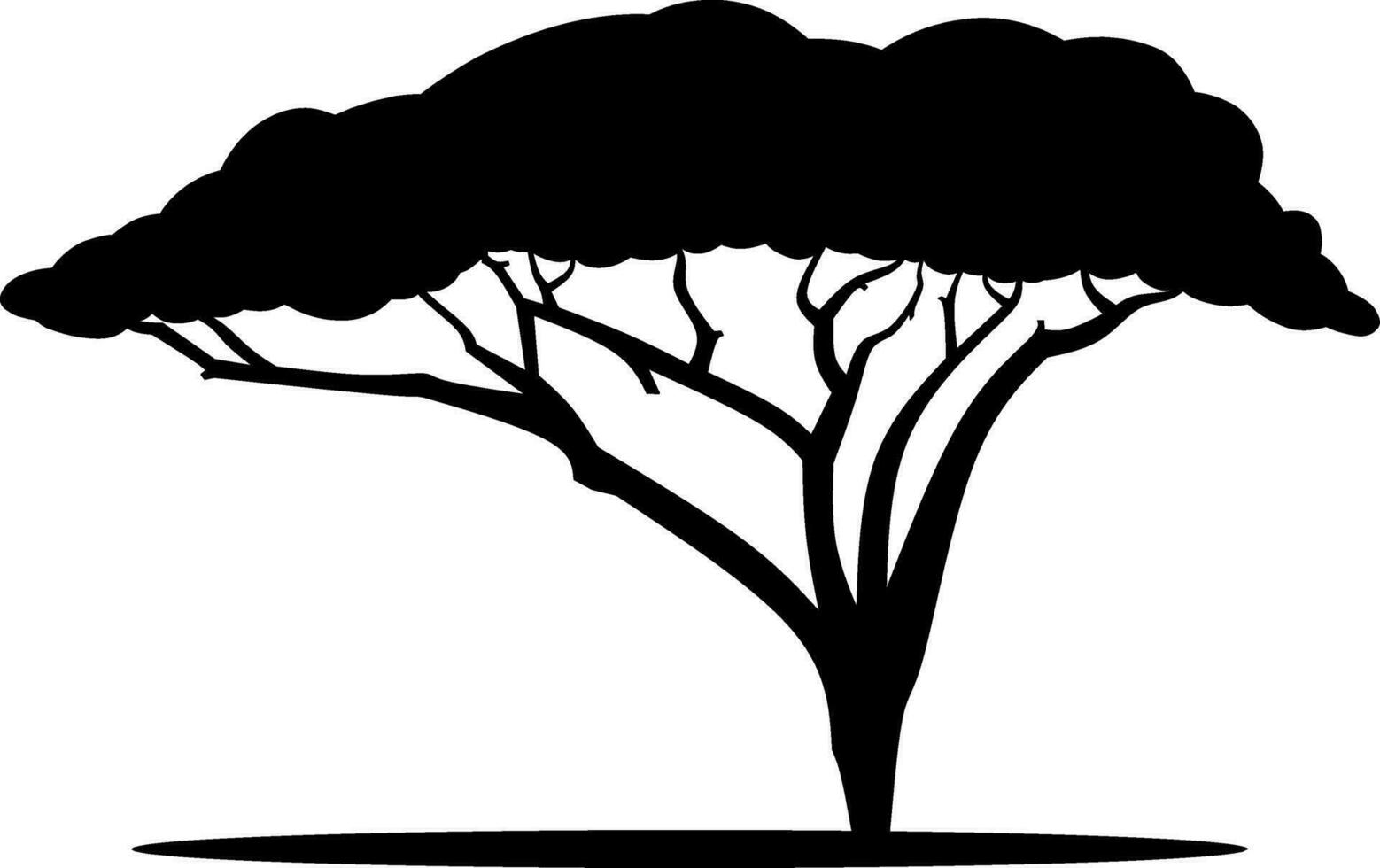 africano árvore ícone vetor ilustração. africano árvore silhueta para ícone, símbolo ou placa. árvore símbolo para Projeto sobre animais selvagens, natureza, plantar, flora, floresta e ecologia