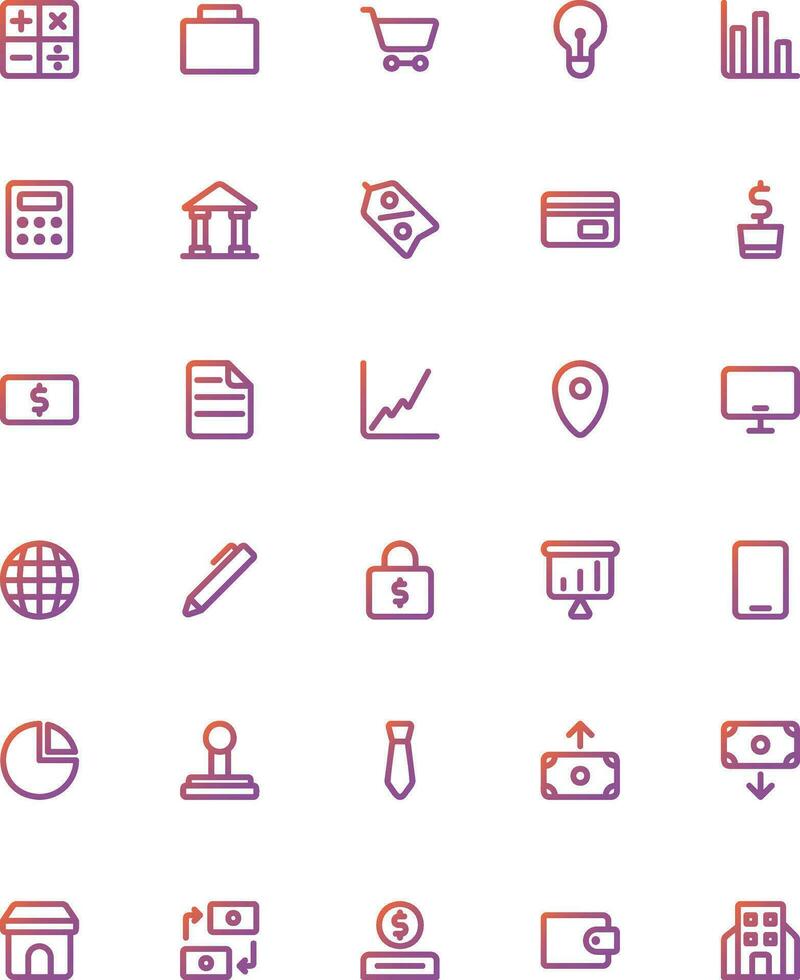 vetor gráfico do o negócio ícone conjunto gradiente. perfeito para do utilizador interface, Novo aplicativo, etc.