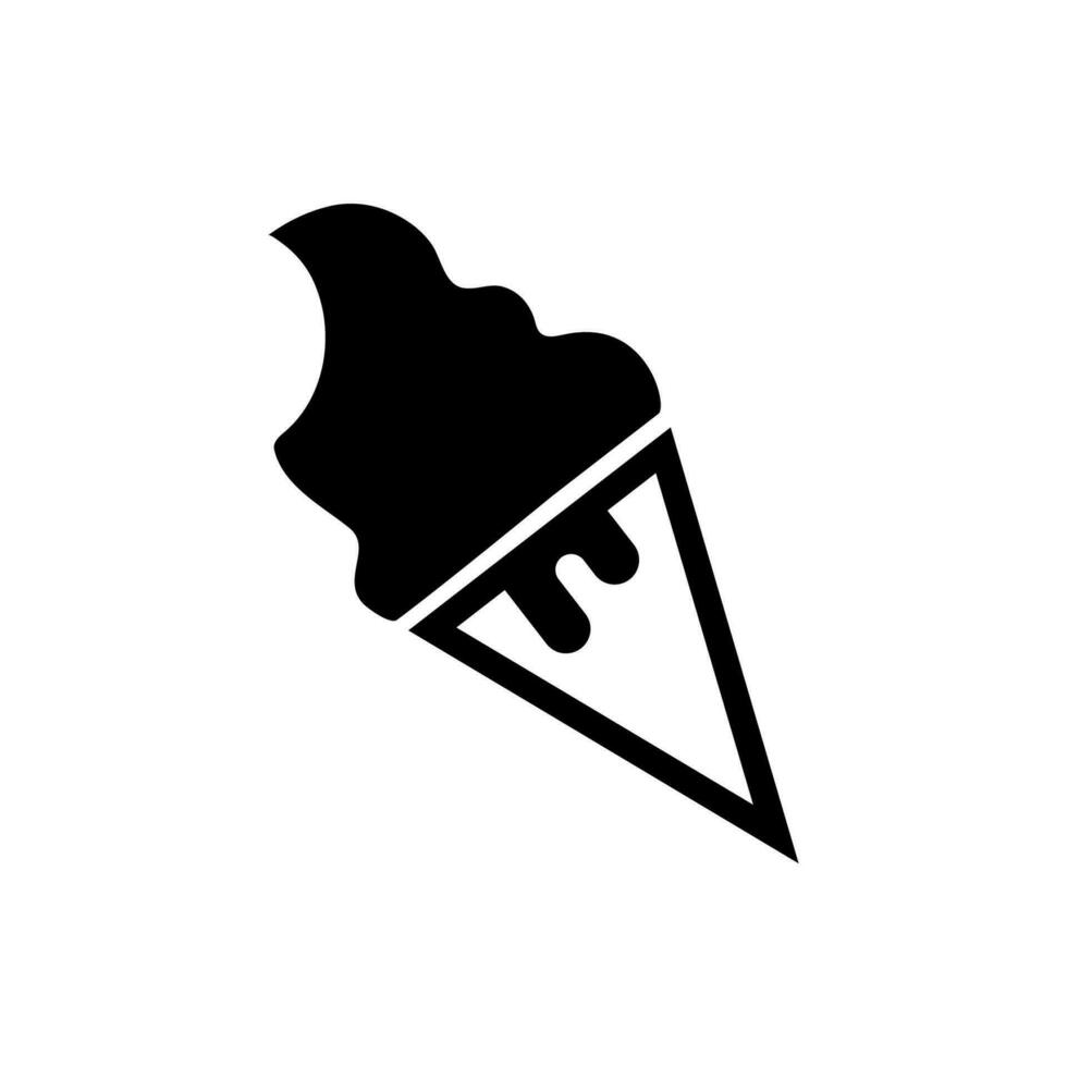 gelo creme cone ícone, logotipo isolado em branco fundo vetor