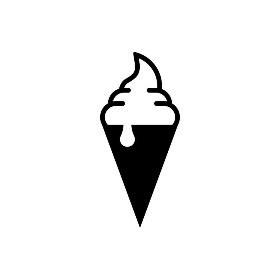 gelo creme cone ícone, logotipo isolado em branco fundo vetor