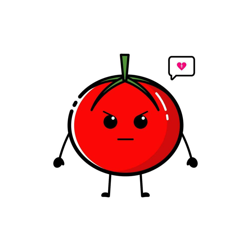 tomate personagem quem é levantando ambos mãos com uma fofa expressão vetor