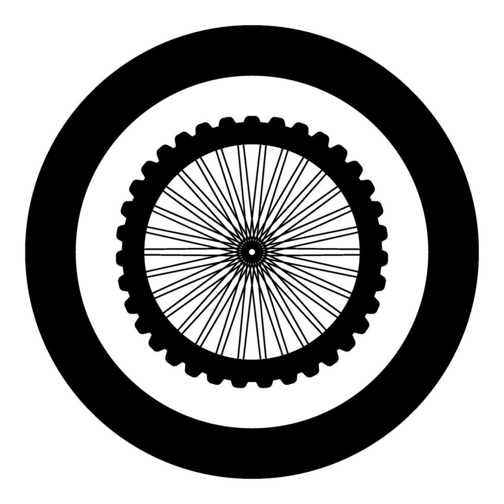 bicicleta roda bicicleta bicicleta motocicleta ícone dentro círculo volta Preto cor vetor ilustração imagem sólido esboço estilo