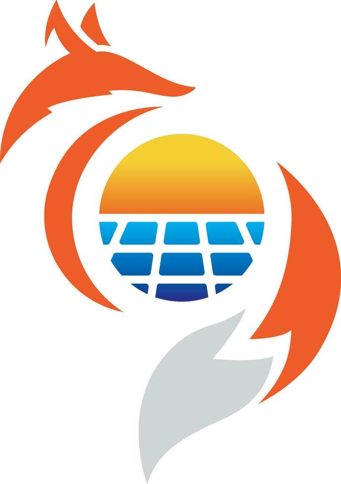 solar energia Raposa logotipo vetor