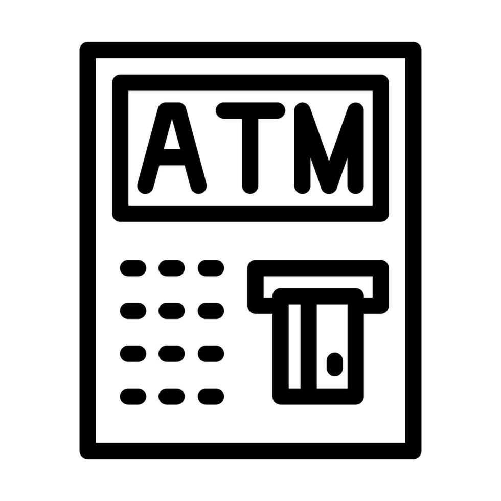 atm máquina vetor Grosso linha ícone para pessoal e comercial usar.