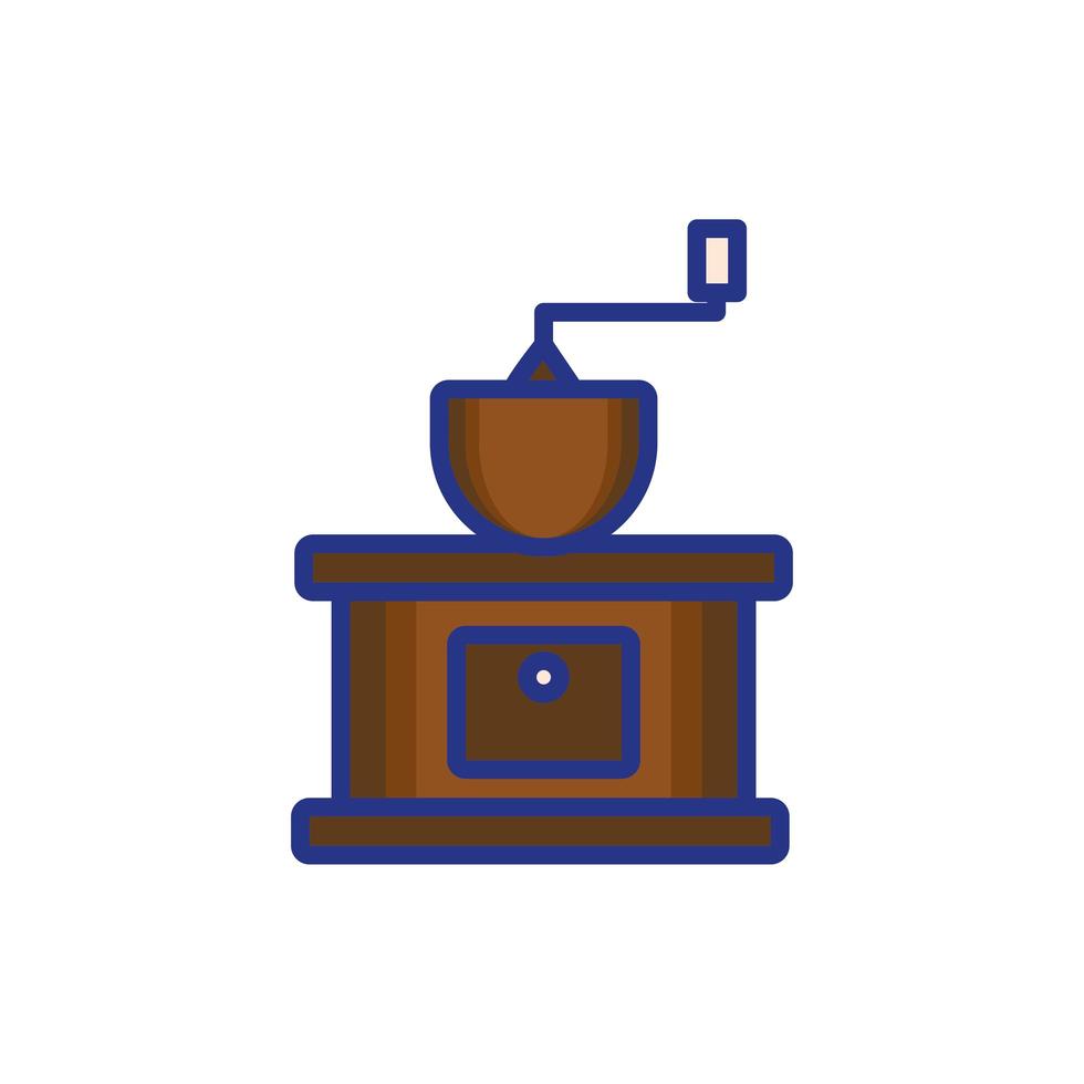 ícone isolado da máquina do moedor de café vetor