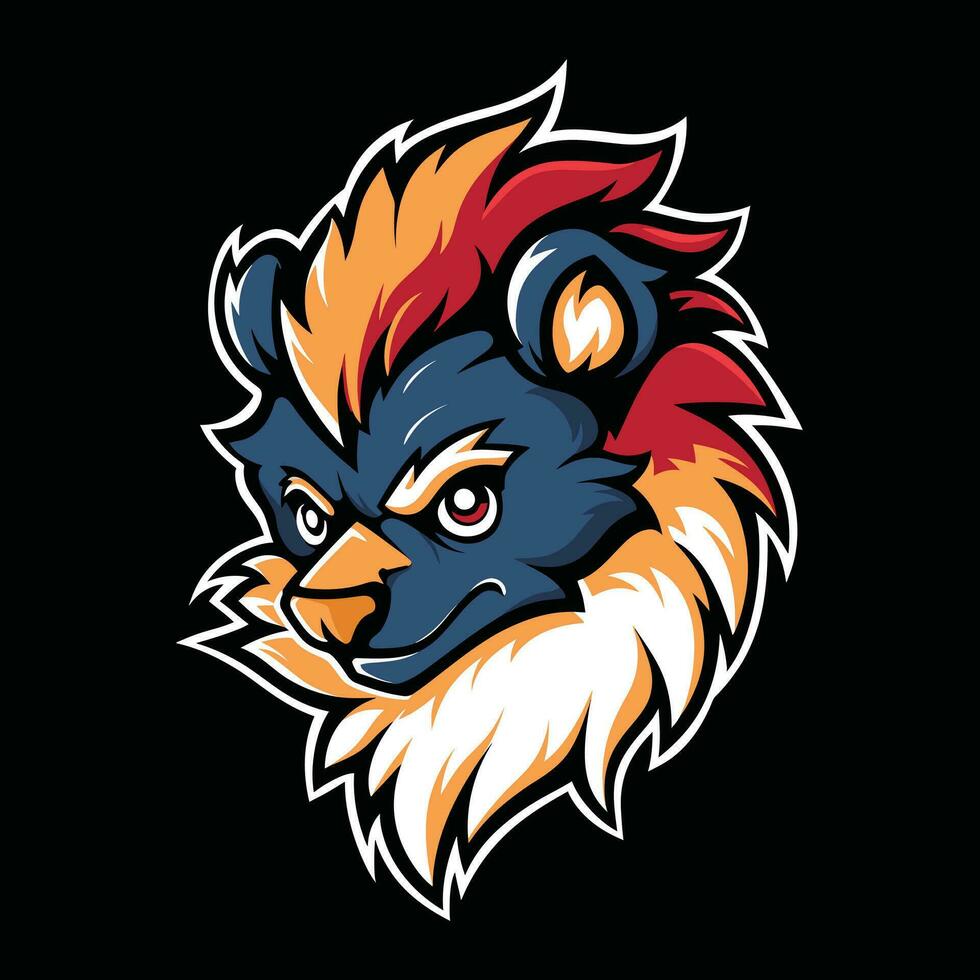 Urso cabeça mascote logotipo para esport. Urso camiseta Projeto vetor