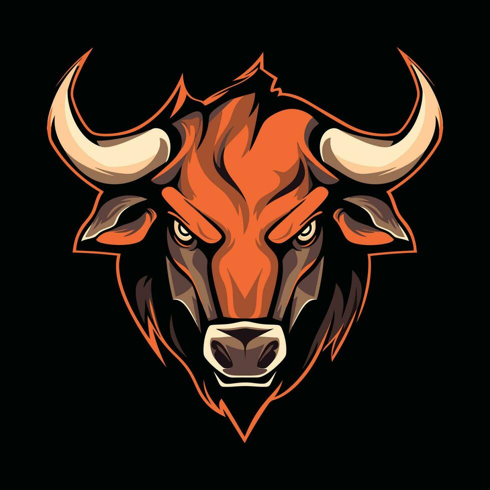 touro cabeça mascote logotipo para esport. touro camiseta Projeto. touro logotipo. touro adesivo vetor