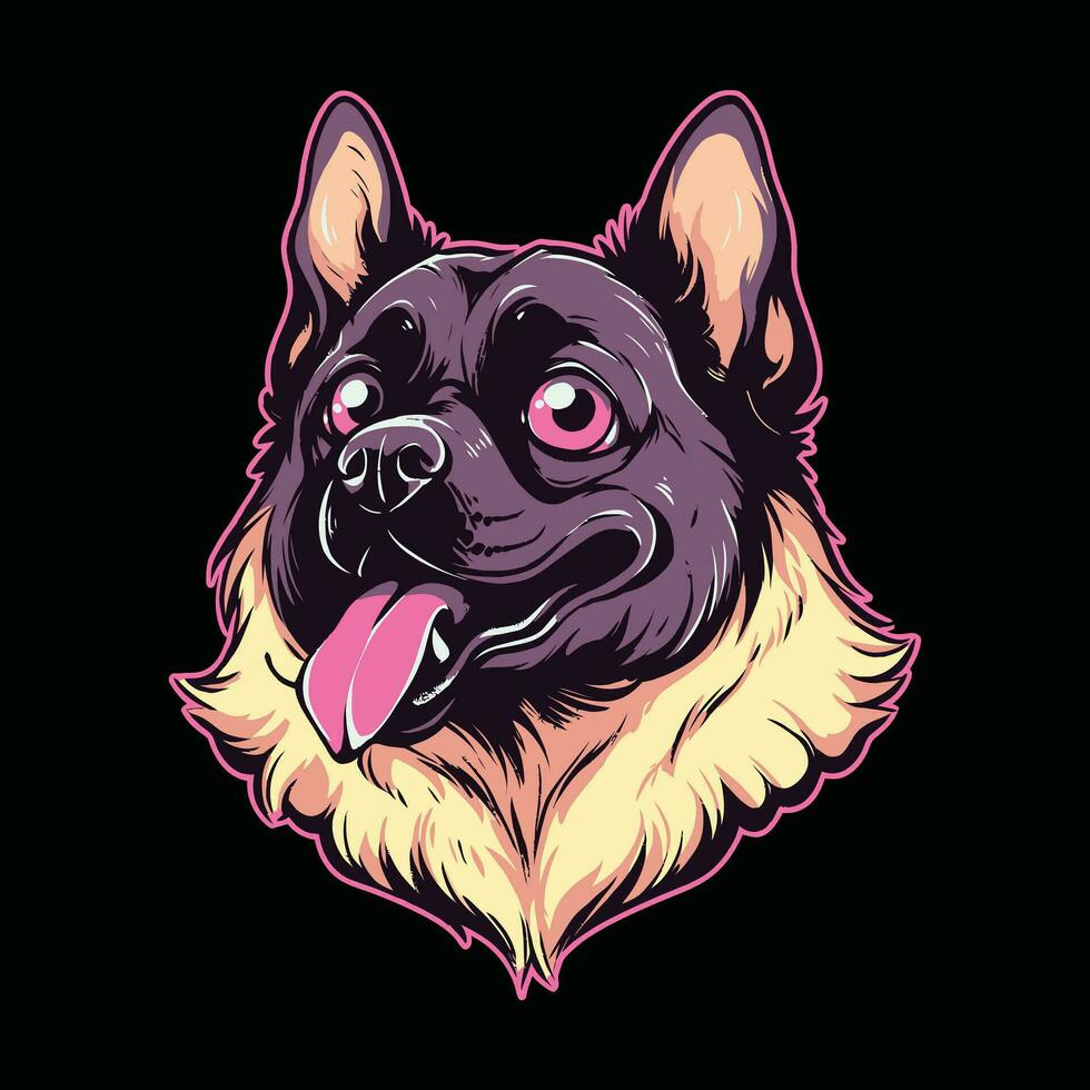 fofa cachorro cabeça mascote logotipo para esport. fofa cachorro camiseta Projeto. fofa cachorro logotipo. fofa cachorro adesivo vetor