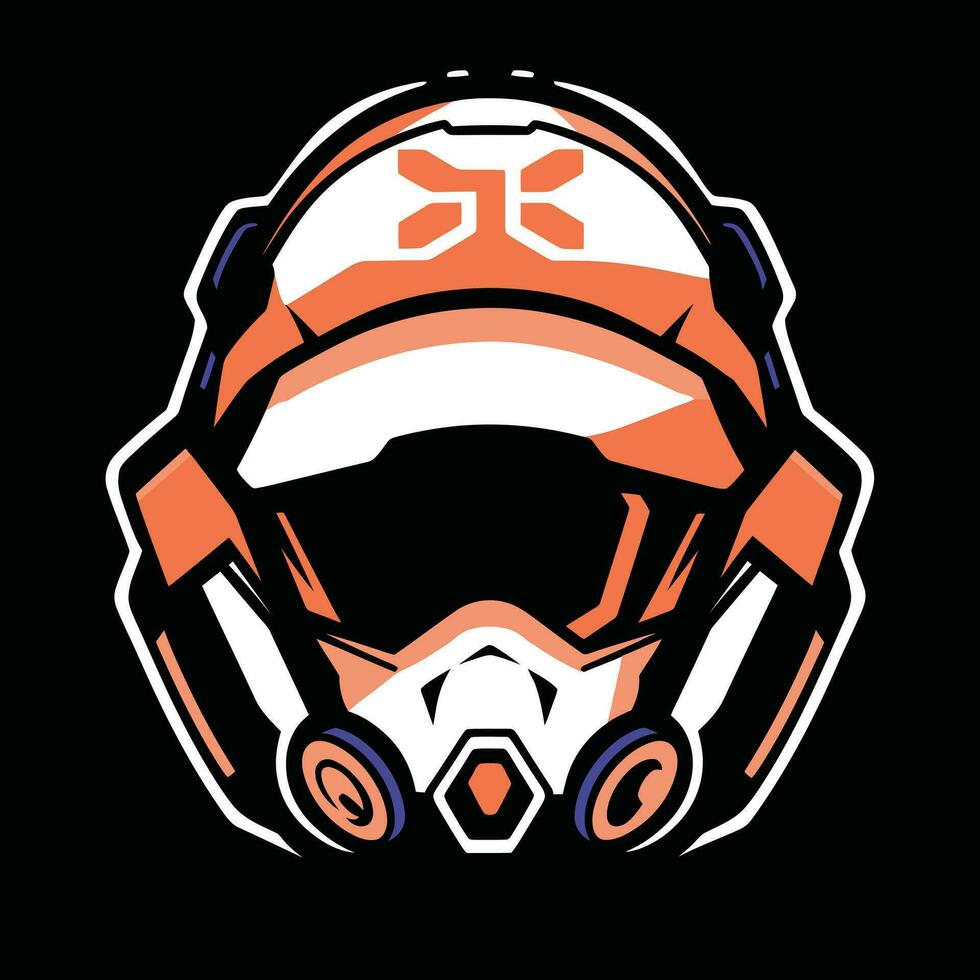 capacete cabeça mascote logotipo para esport. capacete camiseta Projeto. capacete logotipo. capacete adesivo vetor