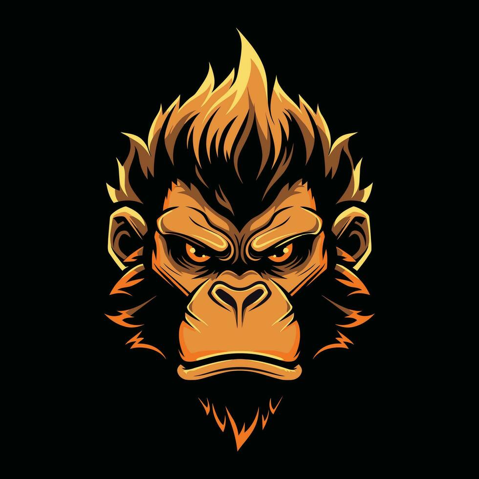 gorila mascote logotipo para esport. gorila camiseta Projeto. gorila logotipo. gorila adesivo vetor