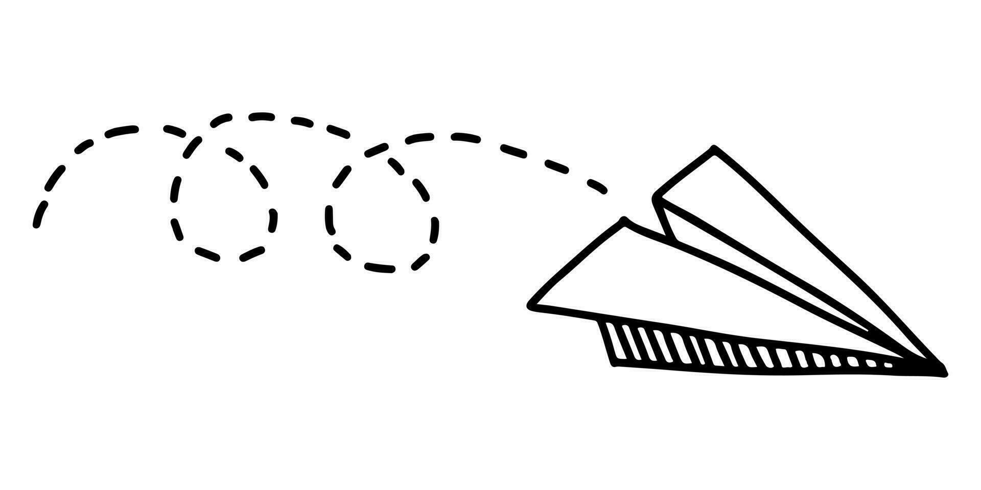 rabisco esboço estilo do papel avião ícone vetor ilustração para conceito Projeto.