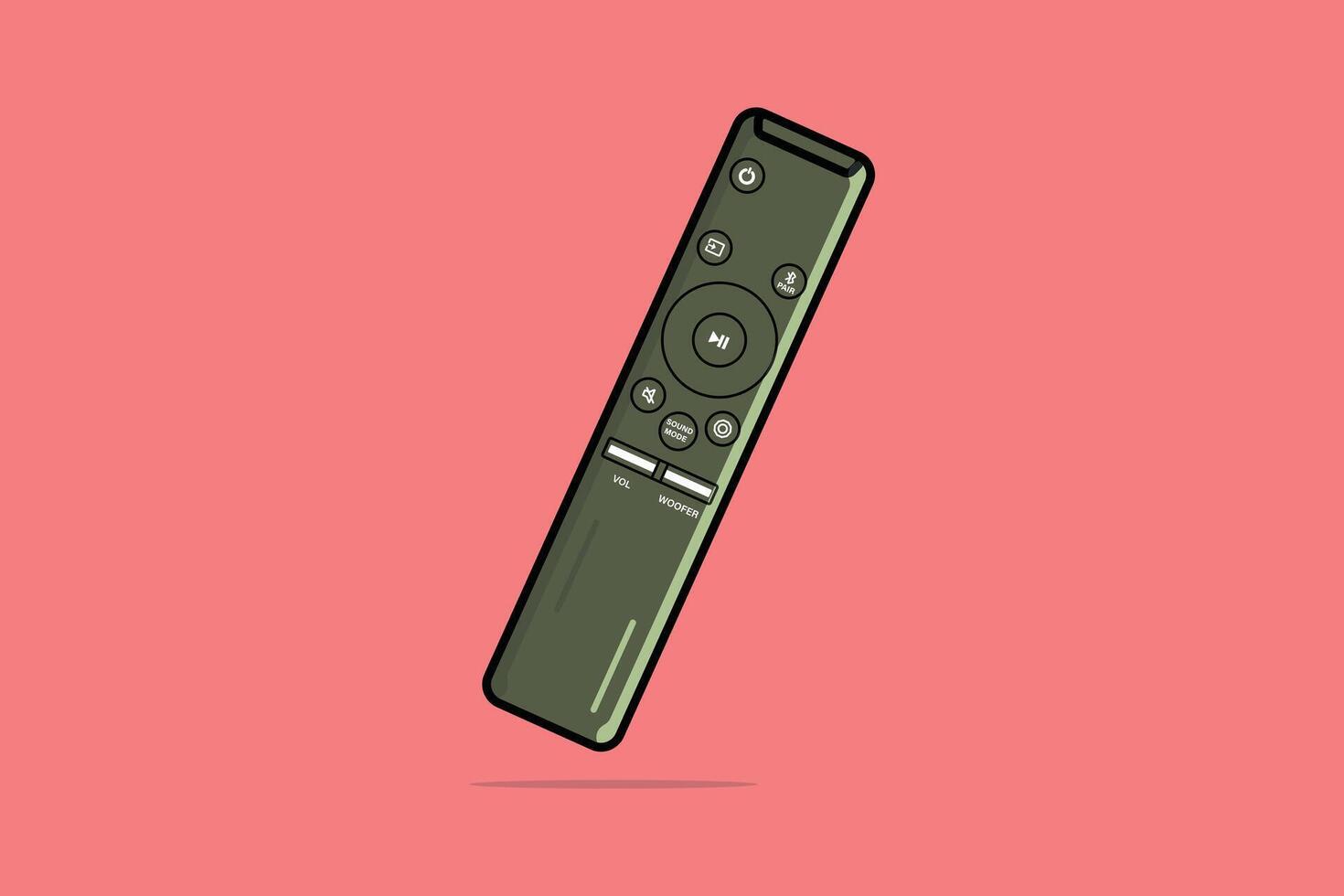 controlo remoto ao controle para televisão ou meios de comunicação Centro vetor ilustração. tecnologia objetos ícone conceito. dispositivo para filmes cinema vídeo. lazer às casa vetor Projeto.