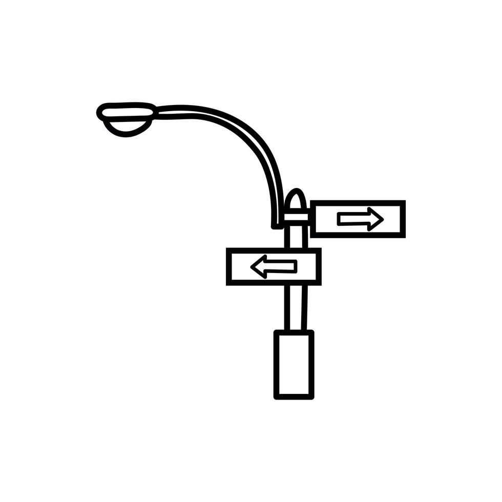 ícone de linha de cidade de lâmpada de rua vetor