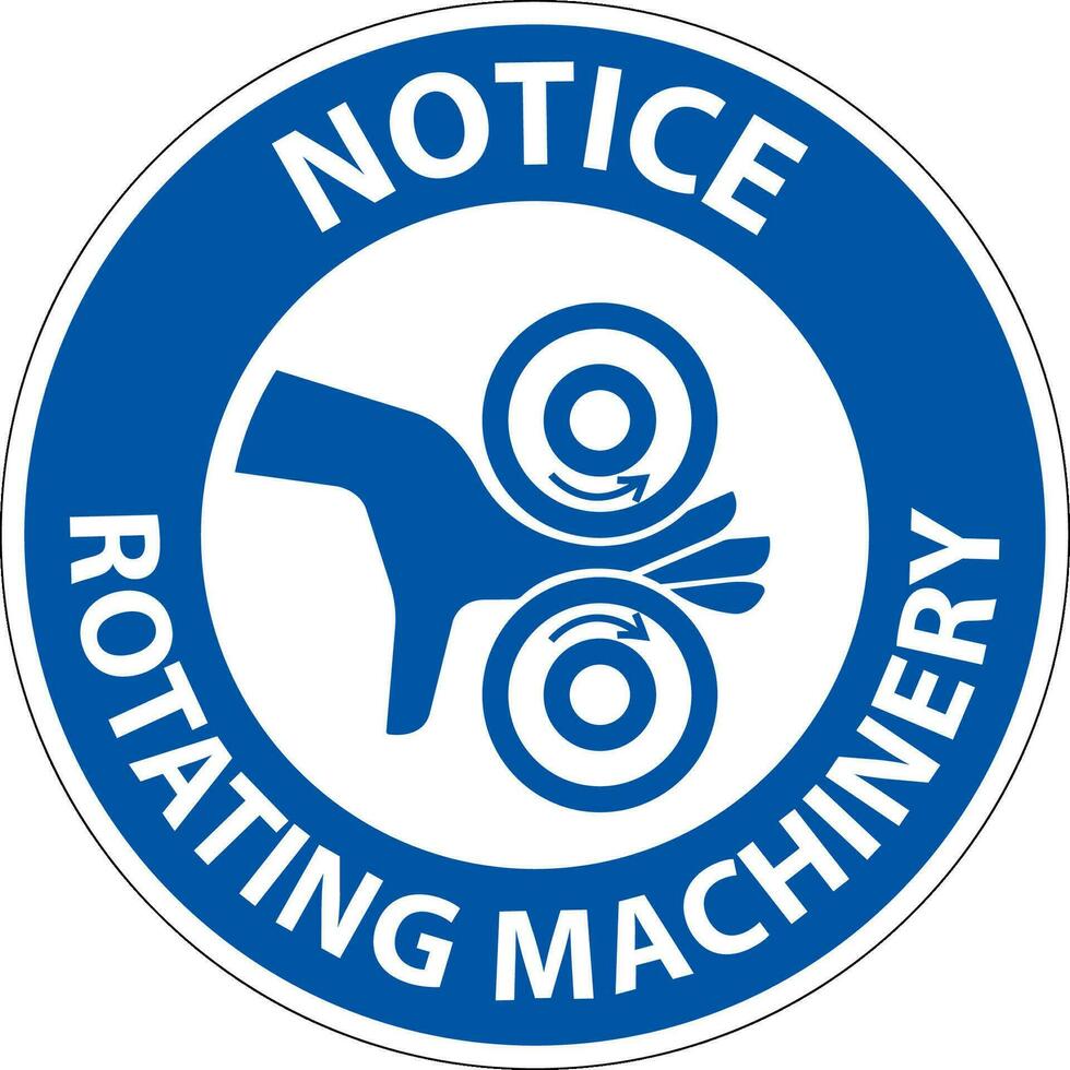 aviso prévio placa rotativo maquinaria manter mãos longe vetor
