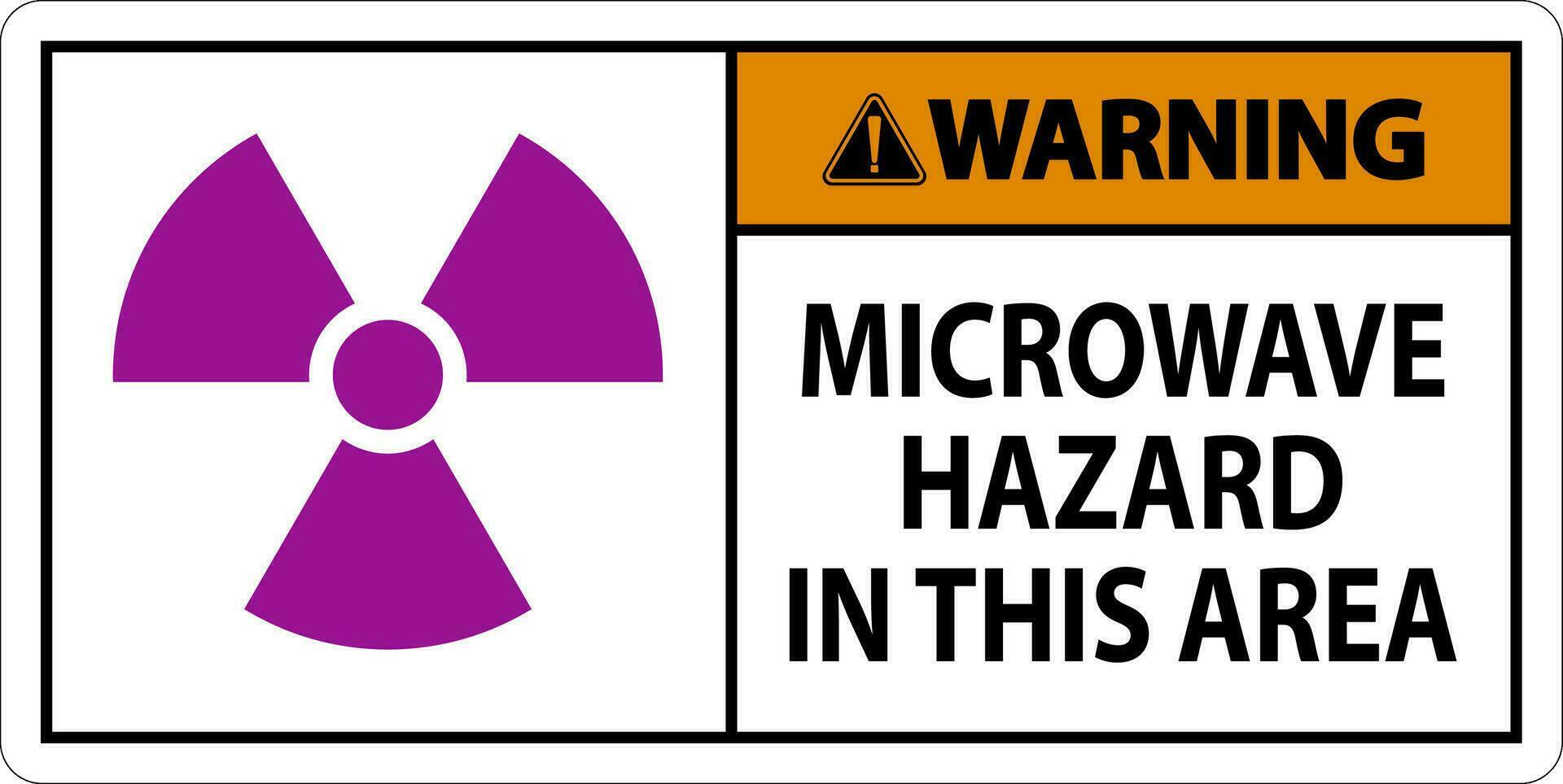 Atenção placa microondas perigo área vetor