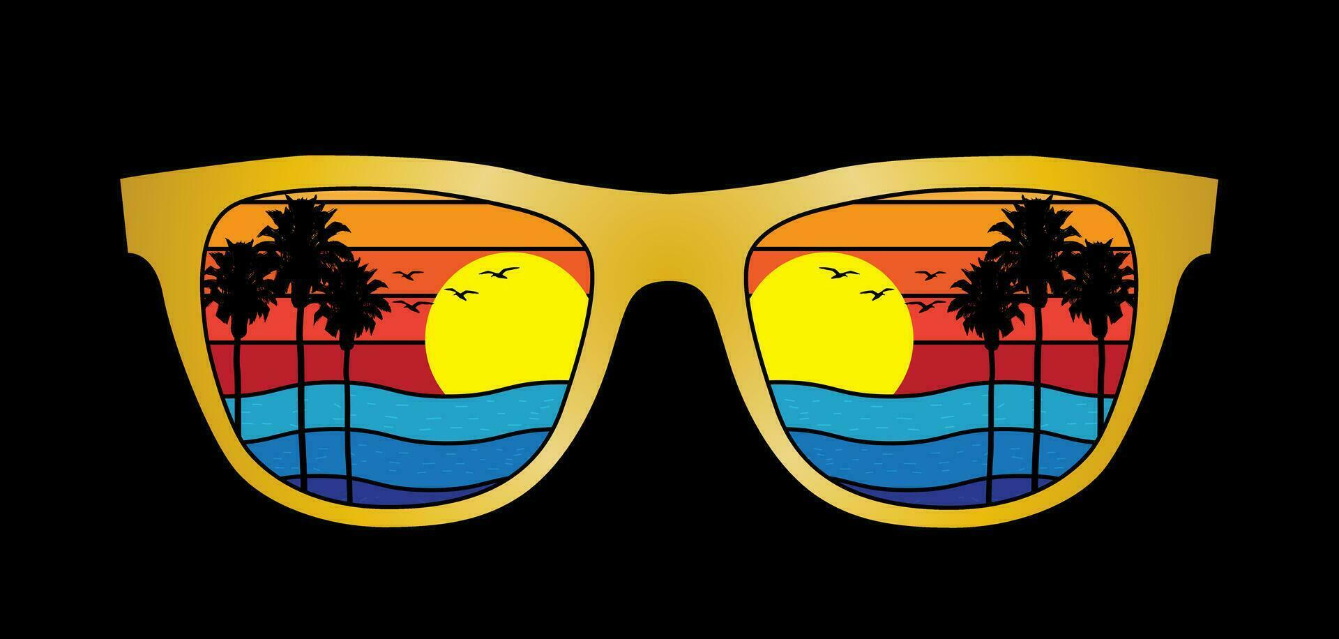 de praia oculos de sol vetor ilustração